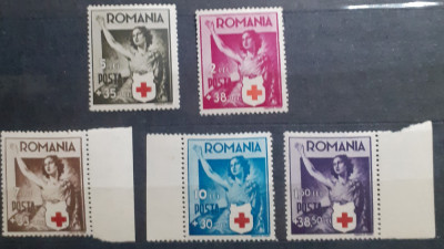 Romania 1941 Lp 145 Crucea Rosie serie 5v.nestampilata foto