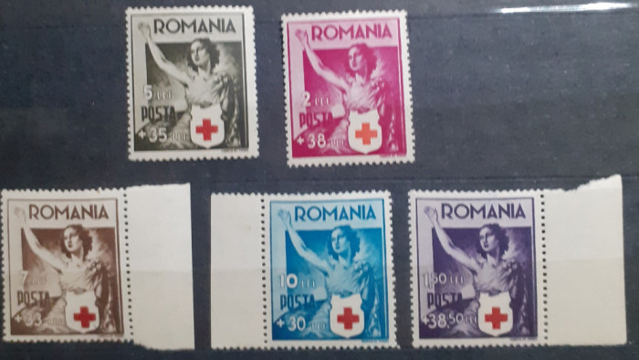 Romania 1941 Lp 145 Crucea Rosie serie 5v.nestampilata