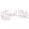 Set mobilier de gradina, 6 piese, alb, lemn masiv de pin