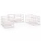 Set mobilier de gradina, 6 piese, alb, lemn masiv de pin