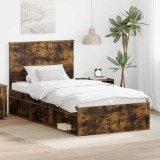 Cumpara ieftin Cadru de pat Stejar fumuriu 100 x 200 cm Lemn de pin masiv