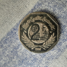 2 Francs 1998 moneda comemorativa Franta