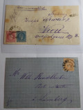 ROMANIA 1872 PLICURI CAROL PARIS - 10+50 bani SI 25 bani PE PLICURI CIRCULATE!