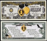 !!! SUA = FANTASY NOTE - DECORATIA PURPLE HEART - 2022 - UNC / VARIANTA NOUA