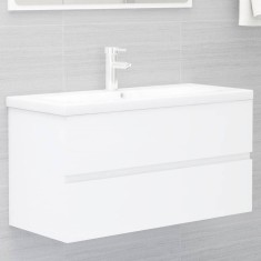 vidaXL Dulap de chiuvetă, alb, 90x38,5x45 cm, PAL