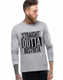 Cumpara ieftin Bluza barbati gri cu text negru - Straight Outta Bistrita - L, THEICONIC