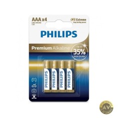 Baterie Philips Premium Alkaline AAA / LR3 Set 4 bucati Phil-LR03M4B/10 foto