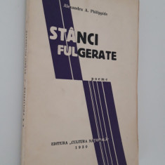 Carte veche 1930 Alexandru A Philippide Stanci fulgerate Poeme Portet Iser