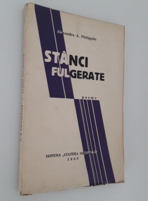 Carte veche 1930 Alexandru A Philippide Stanci fulgerate Poeme Portet Iser foto
