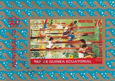 Eq. Guinea 1976 Sport, imperf. sheet, used I.060 foto