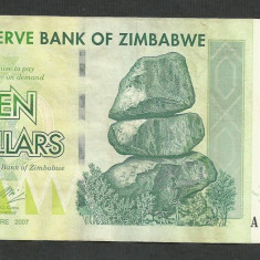 ZIMBABWE 10 DOLARI DOLLARS 2007 [13] P- 67 , VF+