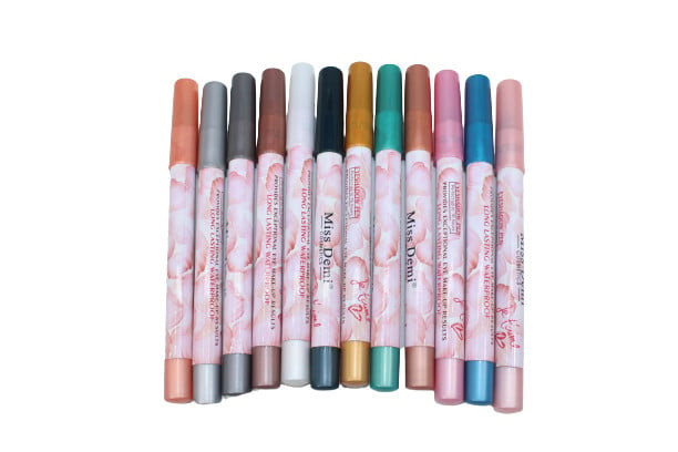 Set 12 creioane ochi waterproof, Miss Demi, Je T&#039;aime