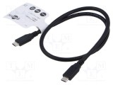 Cablu USB 4.0 USB C 0,5m negru 40Gbps Goobay