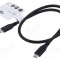 Cablu USB 4.0 USB C 0,5m negru 40Gbps Goobay