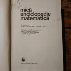 Mica enciclopedie matematica, după lucrarea din lb. germana