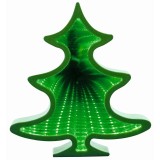 Bradut Luminos Craciun cu Efect Tunel Infinit, 56 LED-uri Verde, 22cm - Decoratiune Interioara de Sarbatori