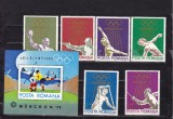 ROMANIA 1972 LP 797 LP 798 OLIMPIADA MUNCHEN SERIE+COLITA DANTELATA MNH, Nestampilat