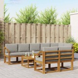 vidaXL Set de canapele de exterior 9 pcs Gri natural și deschis 3366619