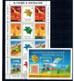 Sao Tome 1978 - Centenar UPU, transport, avion, vapor, tren, minicoala si colita neuzata