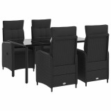 vidaXL Set masă de canapea 5 pcs Rattan PE și oțel acoperit cu pulbere 3422484