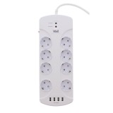 Prelungitor Well 8 prize + 4 USB, 3 m, 3680W