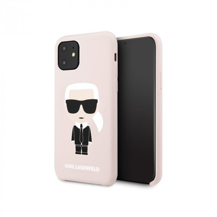 Husa TPU Karl Lagerfeld Iconic pentru Apple iPhone 11, Roz KLHCN61SLFKPI