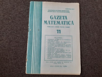 GAZETA MATEMATICA NR 11/1984 foto