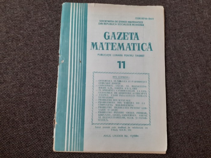 GAZETA MATEMATICA NR 11/1984