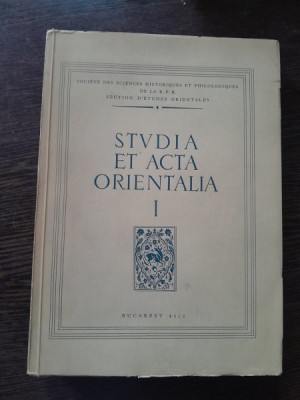 Studia et Acta Orientalia Nr. I, 1958 foto