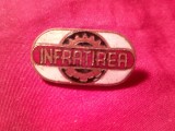 Insigna Intreprinderea Infratirea Oradea , metal si email , L=2,7cm