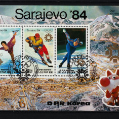 Timbre Coreea Nord, 1983 | Olimpiada de iarnă Sarajevo 84 | Bloc/Minisheet | aph