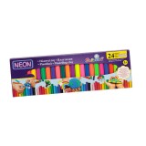 Set Plastilina, 24 culori Neon, 500g, ATU-089497, Oem