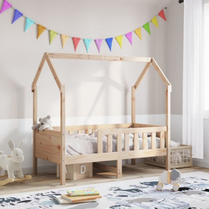 vidaXL Cadru pat tip casă pentru copii, 70x140 cm, lemn masiv de pin