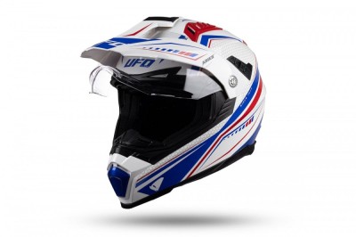 Casca enduro/ATV Ufo Aries, culoare alb/albastru/rosu, marimea M Cod Produs: MX_NEW HE161M foto