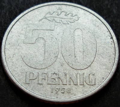 Moneda 50 PFENNIG A - RD GERMANA / GERMANIA DEMOCRATA, anul 1958 * cod 2497 foto