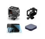 Set 4 accesorii pt Gopro Hero 9 10 11 12 , Carcasa , Rama , Folie , Capac