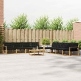 vidaXL Set de canapele de exterior 9 pcs Alb și negru 79 x 79 x 37 cm 3388546