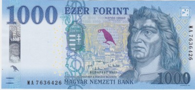 UNGARIA 1000 Forint Forinti 2025 aUNC foto