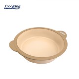 TAVA ROTUNDA DIN SILICON CU INEL METALIC 30.5x25.5x7 CM, NUVA