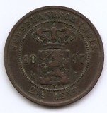 Indiile de Est Olandeze 2&frac12; Cents 1897 - Willem III / Wilhelmina, 31 mm KM-308, Asia, Cupru (arama)