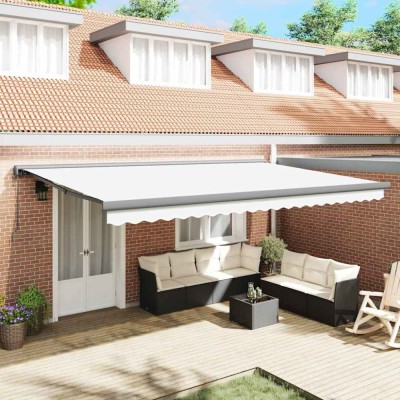 vidaXL Cortina Retractabilă Alb 500 &amp;times; 300 cm Material textil, Metal foto