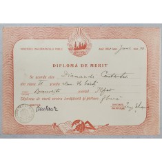 DIPLOMA DE MERIT EMISA DE SCOALA ELEM. 36 BAIETI , 23 IUNIE , 1950