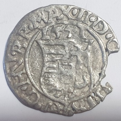 Ungaria 1 denar 1571 argint Maximilian ll foto