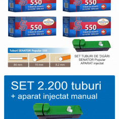 2.200 tuburi de tigari pentru tutun, SENATOR 4 x 550 + injector manual