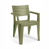 Julie scaun de grădină din plastic cu brațe cedru verde