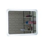 Oglinda baie GNMD21 cu iluminare LED, functie dezaburire, ceas si termometru, 80 cm, suspendata, alb