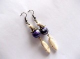 cercei bronz cu agate si howlite 34063