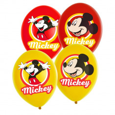 Baloane latex 28 cm inscriptionate Mickey Mouse, policromie, Amscan 9903666, Set 6 buc foto