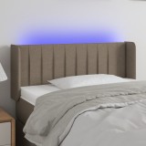 VidaXL Tăblie de pat cu LED, gri taupe, 103x16x78/88 cm, textil