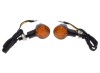 Set 2 semnalizari cu LED, tip Harley, cu diode, carcasa din metal, culoare negru Cod Produs: MX_NEW AM1455